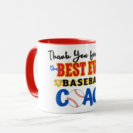 Mug Entraîneur de baseball Merci (Devant gauche)