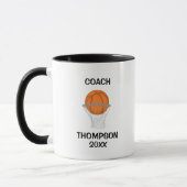 Mug Entraîneur de basket-ball noir et blanc (Gauche)