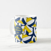Mug entraîneur de l'équipe de volley-ball jaune bleu m (Devant gauche)