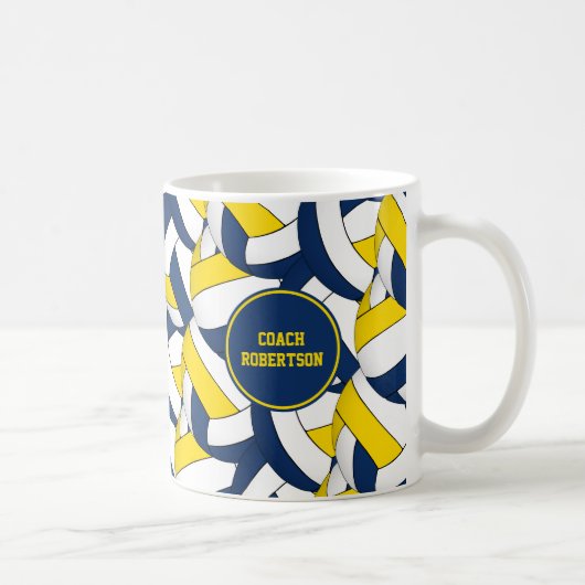 Mug entraîneur de l'équipe de volley-ball jaune bleu m (Droite)