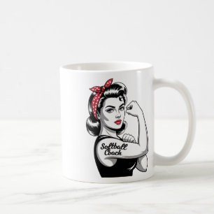 Mug Entraîneur de softball féminin Rosie Riveter Team