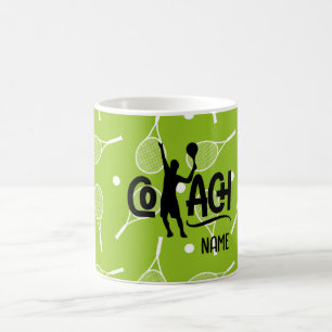 Mug Entraîneur de tennis avec raquette et balle avec n