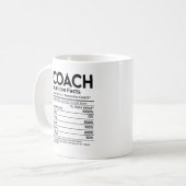 Mug Entraîneur Étiquette nutritionnel Merci cadeau (Devant gauche)