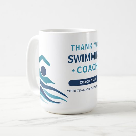 Mug Entraîneur moderne d'équipe de natation (Devant gauche)