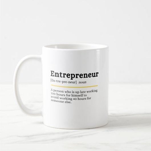 Mug Entrepreneur Définition Nom Motivation Entreprise (Gauche)
