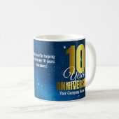Mug Entreprise 10 ans d'affaires (Devant droit)