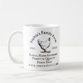 Mug Entreprise de Ferme de Poulets Rustique Texte Noir (Gauche)