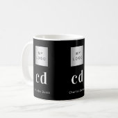 Mug Entreprise de nom de monogramme noir blanc (Devant gauche)