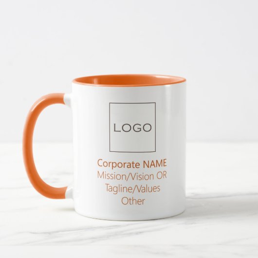 Mug Entreprise Entreprise Logo Customisé Orange (Gauche)