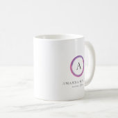 Mug Entreprise Moderne Monogramme Rose et Violet (Devant droit)