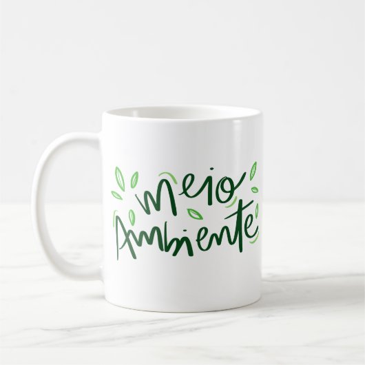 Mug Environnement écologique simple Vert vert gras (Gauche)