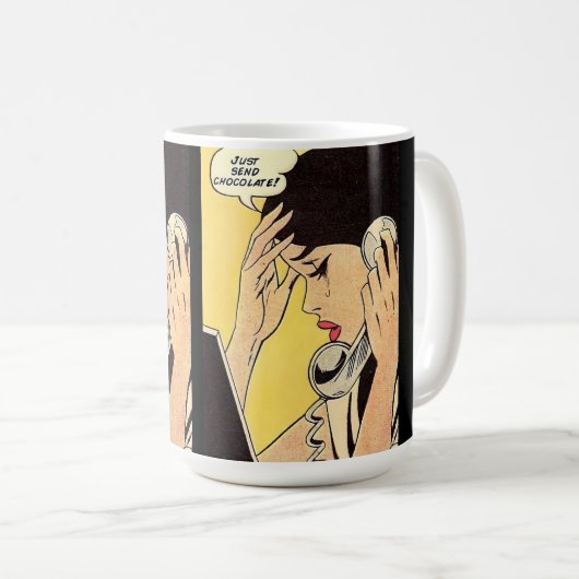 Mug Envoyer juste Chocolat art Vintage (Devant droit)