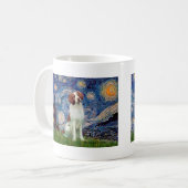 Mug Épagneul breton 3 - Nuit étoilée (Devant gauche)