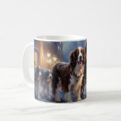 Mug Épagneul Springer Anglais période de Noël festive (Devant gauche)