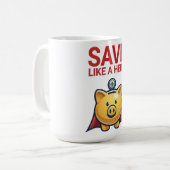 Mug Épargner comme un héros – Super tirelire  (Devant gauche)