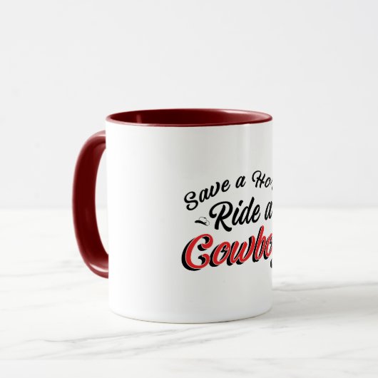 Mug Épargnez Un Cheval Montez Un Cowboy (Devant gauche)