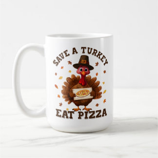 Mug Épargnez une dinde, mangez une pizza – Pizza drôle
