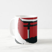 Mug Épée de Samurai : Caricature de la porte de Torii (Devant gauche)
