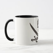 Mug Épées de crâne d'obsidienne Drapeau de pirate de C (Gauche)
