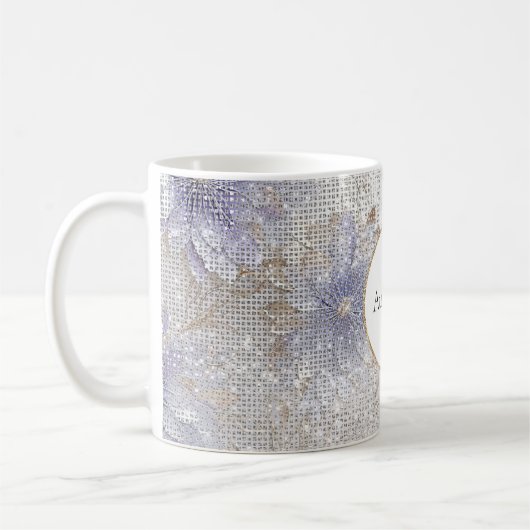 Mug Éperche Florale Blanche Violet Or (Gauche)