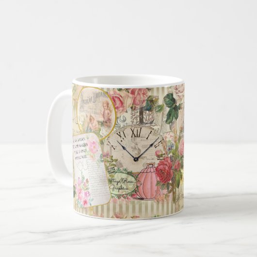 Mug Ephémère victorienne chic, anges et Roses (Devant gauche)