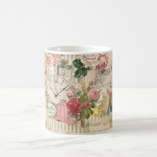 Mug Ephémère victorienne chic, anges et Roses (Centre)