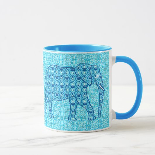 Mug Ephène de fleur de Lotus - turquoise (Droite)