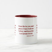 Mug Éphésiens 1:2 KJV Bible Écriture Deux Tons (Centre)