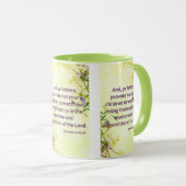 Mug Éphésiens 6:4 KJV Bible Écriture Pic Deux Tons (Devant droit)
