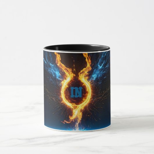 Mug Epic Blue Orange Fire Ring Elemental Magic (Centre)