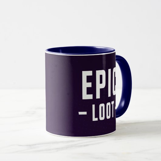Mug Epic Loot Gamer Purple White Ado Slogan (Devant droit)