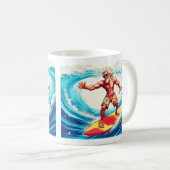 Mug Epic Senior Surfer Riding Vagues avec style (Devant droit)