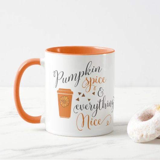 Mug Épice Citrouille de saveur préférée d'automne (Avec donut)