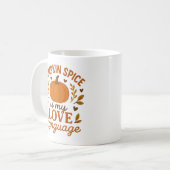 Mug Épice citrouille Est Ma Langue D'Amour, Citation A (Devant gauche)