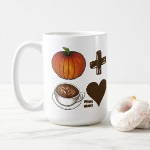 Mug Épice citrouille + Latte de café = Coeur d'amour