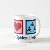 Mug Épidémiologiste Paix Aimer Épidémiologie (Devant droit)