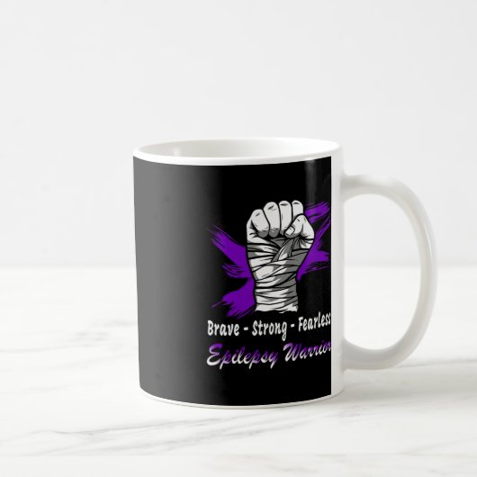 Mug Epilepsie Guerrier Combattez Ribbon Violet Épileps (Droite)