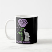 Mug Epilepsy Awareness Faith Hope Love Flower Elephant (Gauche)