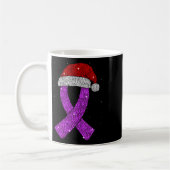 Mug Epilepsy Christmas Hat Purple Awareness Ribbon Sei (Gauche)