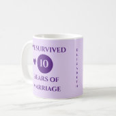 Mug Épouse 10 ans de mariage année pourpre (Devant gauche)
