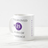 Mug Épouse 25 ans de mariage année pourpre (Devant gauche)