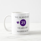Mug Épouse 25 ans de mariage année pourpre (Gauche)