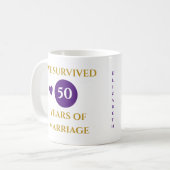 Mug Épouse 50 ans de mariage année pourpre (Devant gauche)