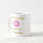 Mug Épouse 50 ans de mariage année rose (Devant gauche)