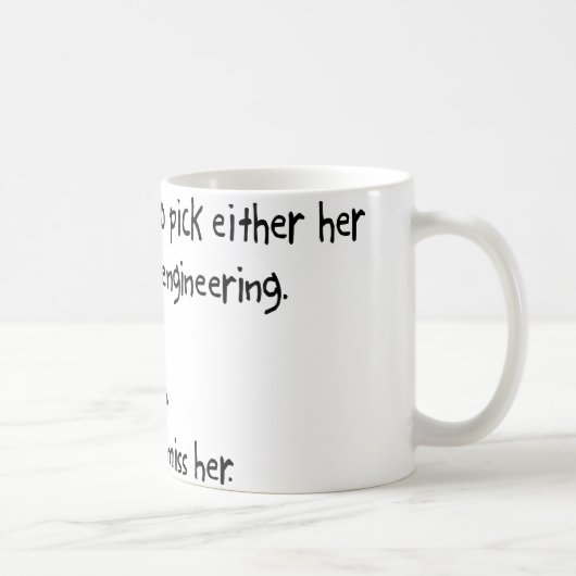 Mug Épouse de sélection ou ingénierie aérospatiale (Droite)