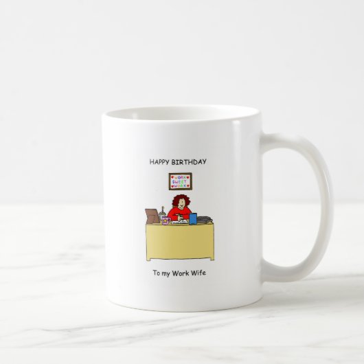 Mug Épouse de travail de joyeux anniversaire (Droite)