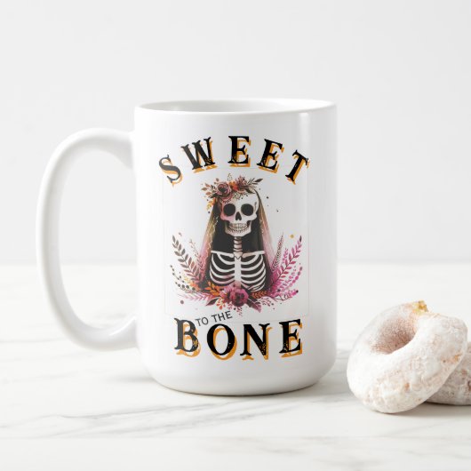 Mug Épouse d'Halloween douce à l'os (Avec donut)