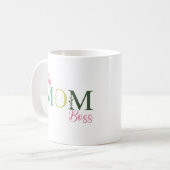 Mug Épouse Maman Patronne Mignonne Typographie Florale (Devant gauche)