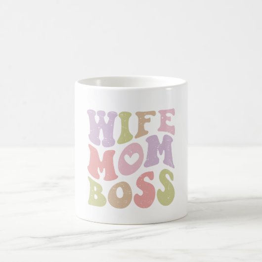 Mug Épouse Maman Patronne Script Rétro Fête des mères (Centre)