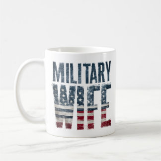 Mug Épouse militaire patriotique rouge, blanc et bleu